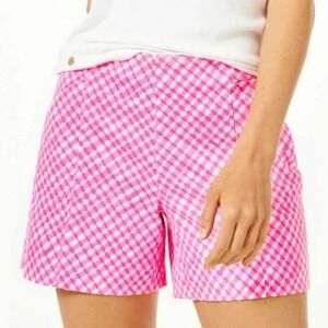 Lilly Pulitzer Arabeth‎ Stretch Shorts, Size 2, Check Me Out Gingham Pink